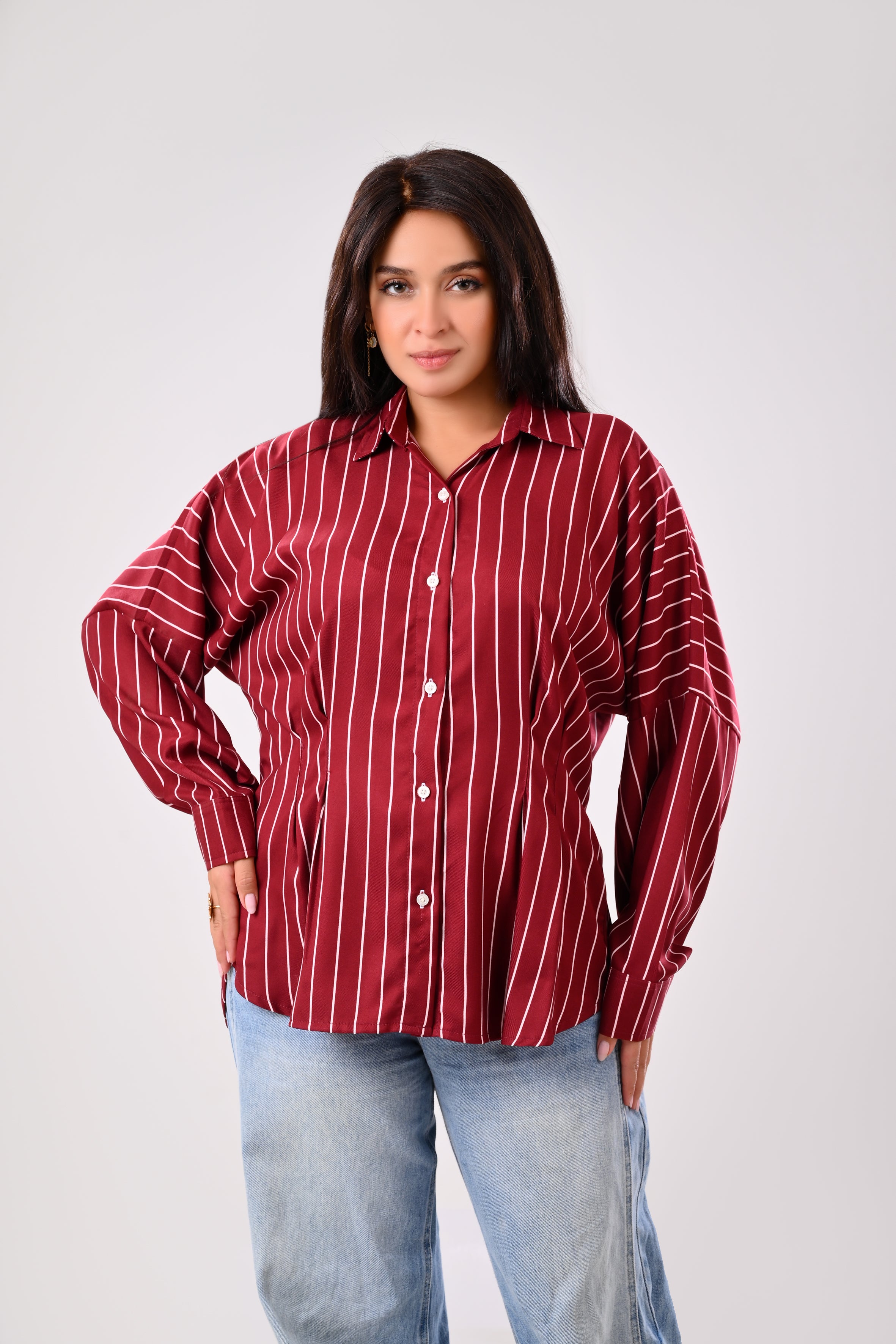 Noir Line Shirt-Burgundy