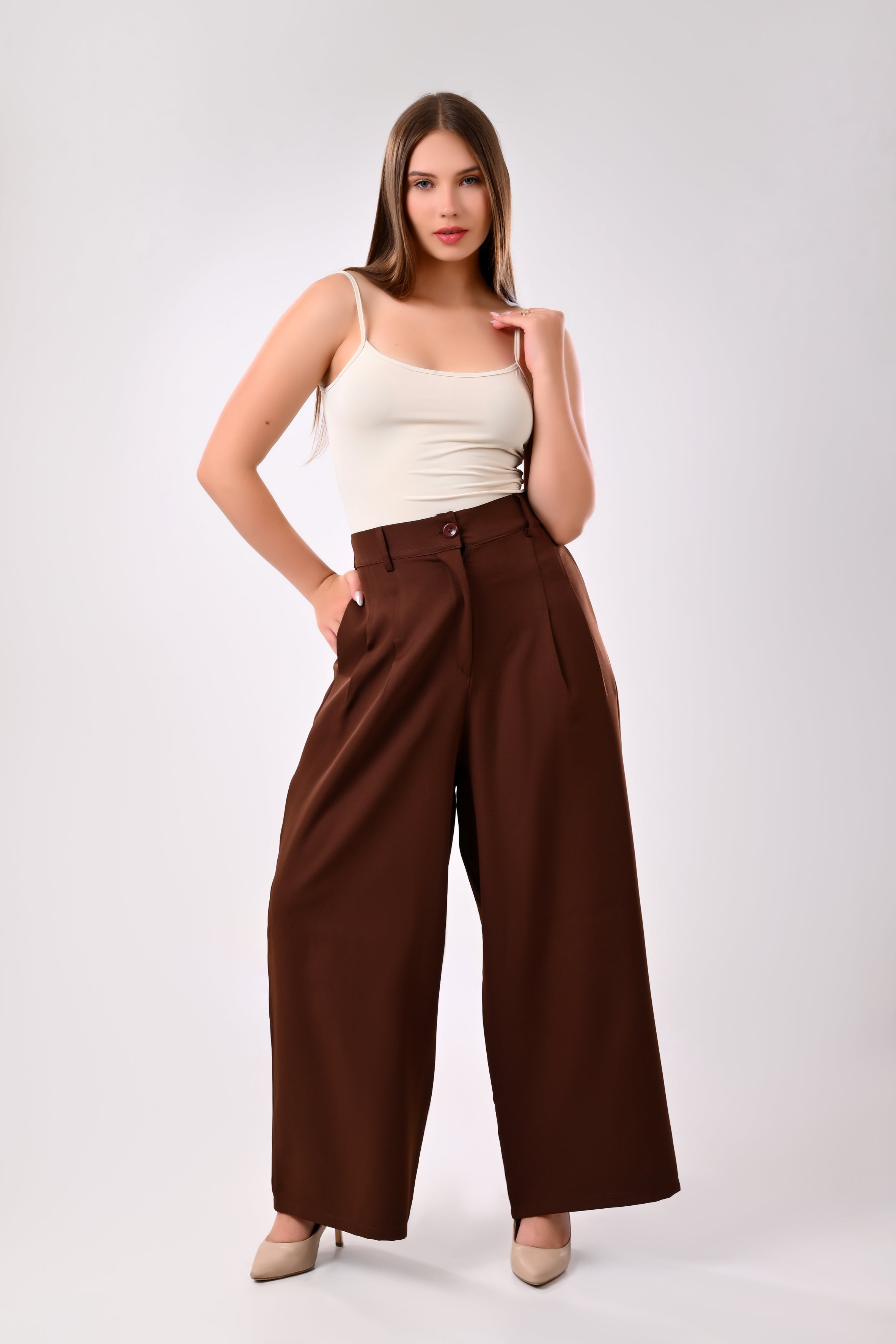 Flora Pants-Brown
