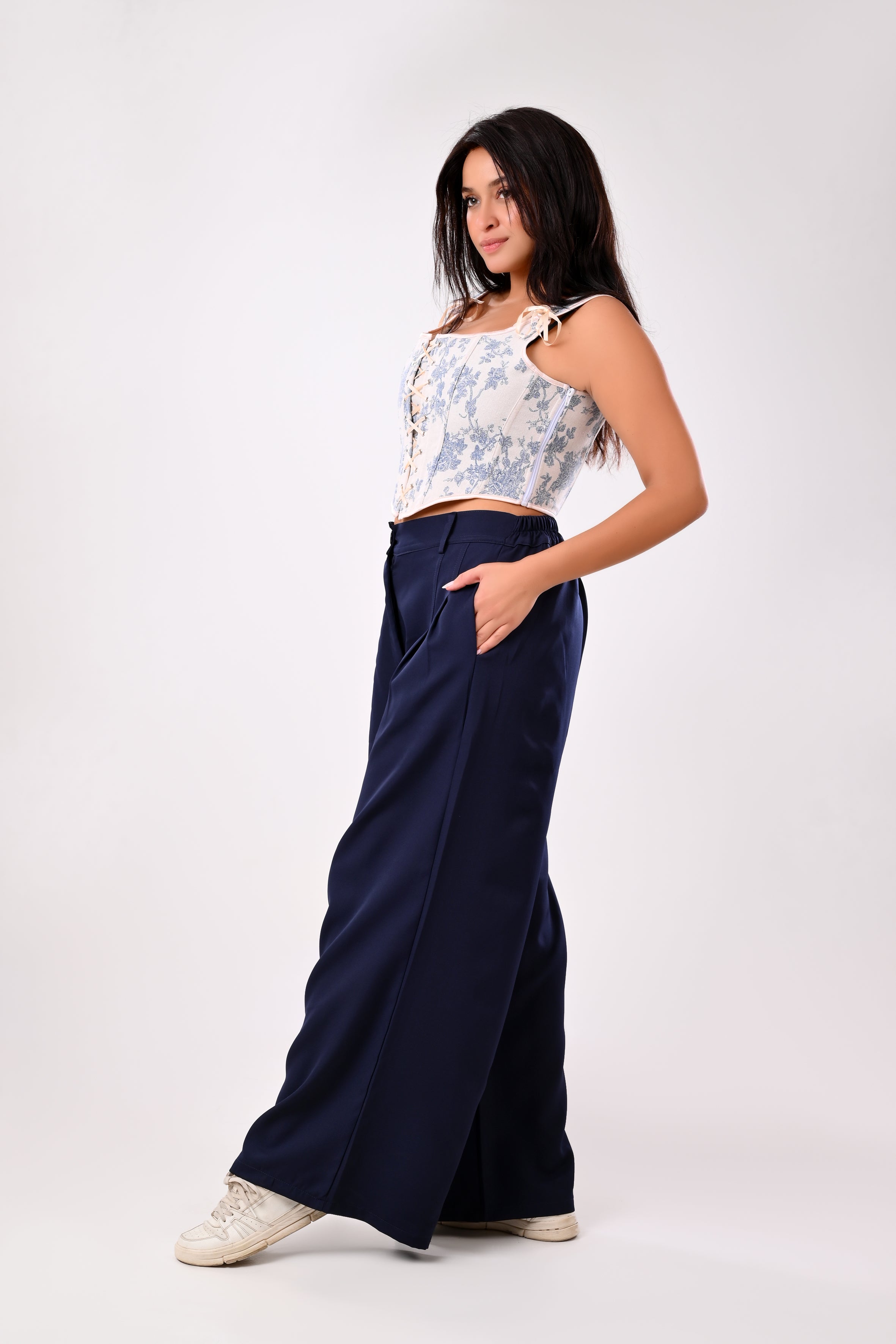 Flora Pants-Navy